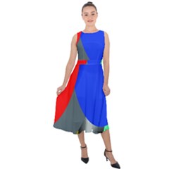 Abstract Circles, Art, Colorful, Colors, Desenho, Modern Midi Tie-Back Chiffon Dress