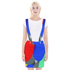 Abstract Circles, Art, Colorful, Colors, Desenho, Modern Braces Suspender Skirt