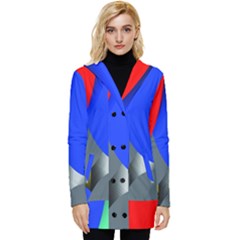 Abstract Circles, Art, Colorful, Colors, Desenho, Modern Button Up Hooded Coat 
