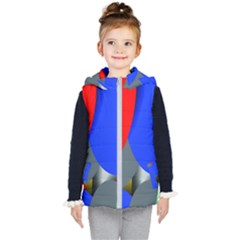 Abstract Circles, Art, Colorful, Colors, Desenho, Modern Kids  Hooded Puffer Vest by nateshop