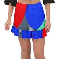 Abstract Circles, Art, Colorful, Colors, Desenho, Modern Fishtail Mini Chiffon Skirt
