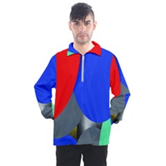 Abstract Circles, Art, Colorful, Colors, Desenho, Modern Men s Half Zip Pullover