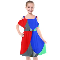 Abstract Circles, Art, Colorful, Colors, Desenho, Modern Kids  Cut Out Shoulders Chiffon Dress by nateshop