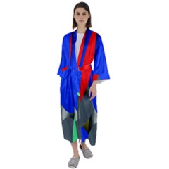Abstract Circles, Art, Colorful, Colors, Desenho, Modern Maxi Satin Kimono