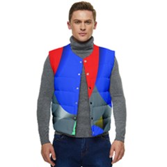 Abstract Circles, Art, Colorful, Colors, Desenho, Modern Men s Button Up Puffer Vest	