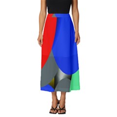 Abstract Circles, Art, Colorful, Colors, Desenho, Modern Classic Midi Chiffon Skirt