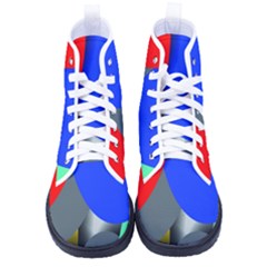 Abstract Circles, Art, Colorful, Colors, Desenho, Modern Men s High-Top Canvas Sneakers
