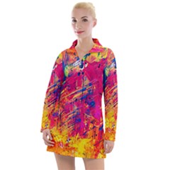 Abstract Design Calorful Women s Long Sleeve Casual Dress