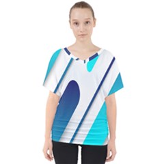 Abstract, Desenho, Flat, Google, Material V-neck Dolman Drape Top by nateshop