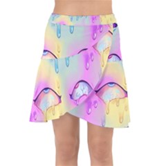 Ahegao, Anime, Pink Wrap Front Skirt by nateshop