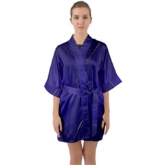 Blue Abstraction Background, Material Design, Paper Half Sleeve Satin Kimono  by nateshop