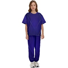 Blue Abstraction Background, Material Design, Paper Kids  T-shirt And Pants Sports Set by nateshop