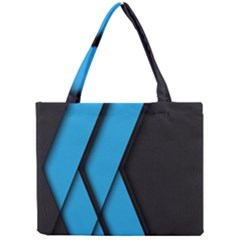 Blue Black Abstract Background, Geometric Background Mini Tote Bag