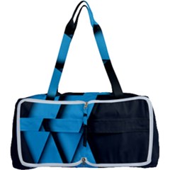 Blue Black Abstract Background, Geometric Background Multi Function Bag by nateshop