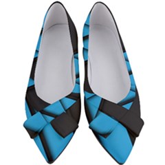 Blue Black Abstract Background, Geometric Background Women s Bow Heels by nateshop