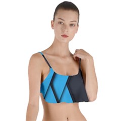 Blue Black Abstract Background, Geometric Background Layered Top Bikini Top  by nateshop