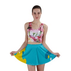 Blue Yellow Abstraction, Creative Backgroun Mini Skirt by nateshop