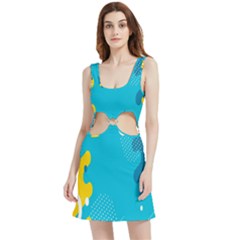 Blue Yellow Abstraction, Creative Backgroun Velour Cutout Dress by nateshop
