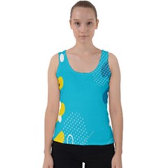 Blue Yellow Abstraction, Creative Backgroun Velvet Tank Top by nateshop