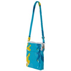 Blue Yellow Abstraction, Creative Backgroun Multi Function Travel Bag by nateshop