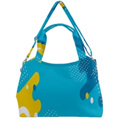 Blue Yellow Abstraction, Creative Backgroun Double Compartment Shoulder Bag by nateshop