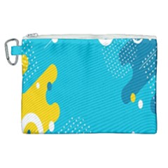 Blue Yellow Abstraction, Creative Backgroun Canvas Cosmetic Bag (xl) by nateshop