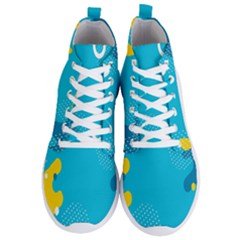 Blue Yellow Abstraction, Creative Backgroun Men s Lightweight High Top Sneakers by nateshop