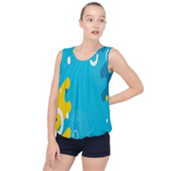 Blue Yellow Abstraction, Creative Backgroun Bubble Hem Chiffon Tank Top by nateshop