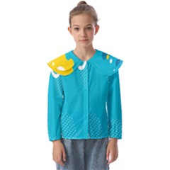 Blue Yellow Abstraction, Creative Backgroun Kids  Peter Pan Collar Blouse by nateshop