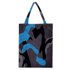 Blue, Abstract, Black, Desenho, Grey Shapes, Texture Classic Tote Bag by nateshop