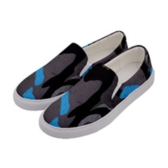 Blue, Abstract, Black, Desenho, Grey Shapes, Texture Women s Canvas Slip Ons by nateshop