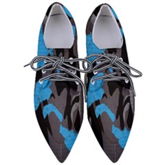 Blue, Abstract, Black, Desenho, Grey Shapes, Texture Pointed Oxford Shoes by nateshop