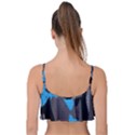 Blue, Abstract, Black, Desenho, Grey Shapes, Texture Frill Bikini Top View2