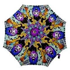 Cartoon Graffiti, Art, Black, Colorful, Wallpaper Hook Handle Umbrellas (large) by nateshop