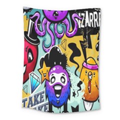 Cartoon Graffiti, Art, Black, Colorful, Wallpaper Medium Tapestry by nateshop