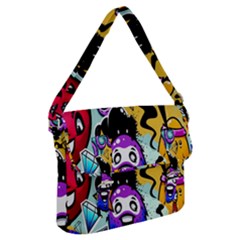 Cartoon Graffiti, Art, Black, Colorful, Wallpaper Buckle Messenger Bag by nateshop