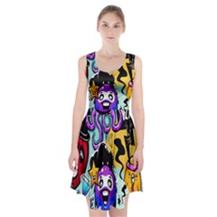 Cartoon Graffiti, Art, Black, Colorful, Wallpaper Racerback Midi Dress by nateshop