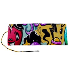 Cartoon Graffiti, Art, Black, Colorful, Wallpaper Roll Up Canvas Pencil Holder (s) by nateshop