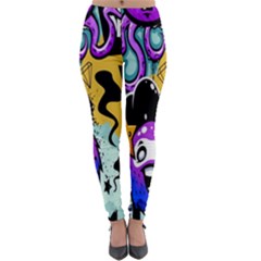 Cartoon Graffiti, Art, Black, Colorful, Wallpaper Lightweight Velour Leggings by nateshop