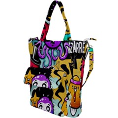 Cartoon Graffiti, Art, Black, Colorful, Wallpaper Shoulder Tote Bag by nateshop