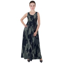 Comouflage,army Empire Waist Velour Maxi Dress by nateshop