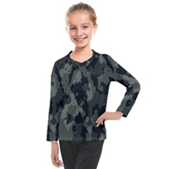 Comouflage,army Kids  Long Mesh T-Shirt