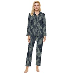 Comouflage,army Womens  Long Sleeve Velvet Pocket Pajamas Set