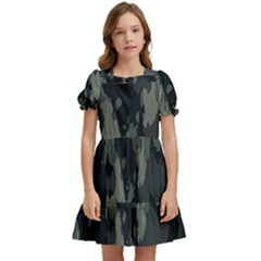 Comouflage,army Kids  Puff Sleeved Dress by nateshop