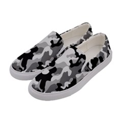 Dark Camouflage, Military Camouflage, Dark Backgrounds Women s Canvas Slip Ons