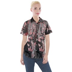 Dark, Abstract, Color, Desenho, Hd Phone Wallpaper Women s Short Sleeve Pocket Shirt