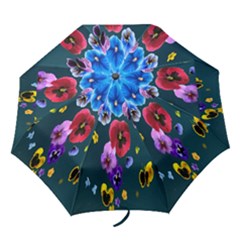 Falling Flowers, Art, Coffee Cup, Colorful, Creative, Cup Folding Umbrellas by nateshop