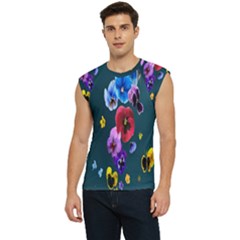 Falling Flowers, Art, Coffee Cup, Colorful, Creative, Cup Men s Raglan Cap Sleeve T-shirt