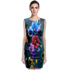 Falling Flowers, Art, Coffee Cup, Colorful, Creative, Cup Classic Sleeveless Midi Dress by nateshop