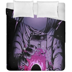 Fingerprint Astro, Amoled, Astronaut, Black, Dark, Oled Duvet Cover Double Side (california King Size) by nateshop